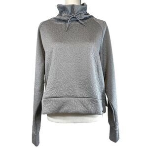 Juicy Couture Jacquard Quilted Crop Pullover Gray Long Sleeve Womens Athleisure